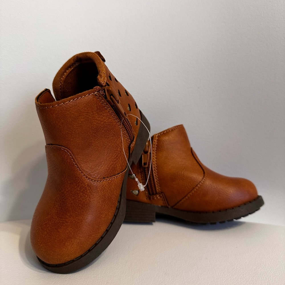 OshKosh B'gosh Brown Ankle Boots with Zipper Closure